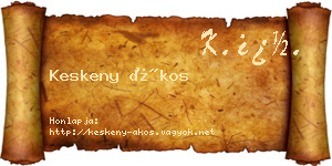 Keskeny Ákos névjegykártya